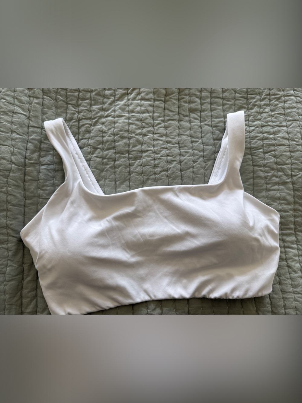 Classic White Square-Neck Crop Tank Top
